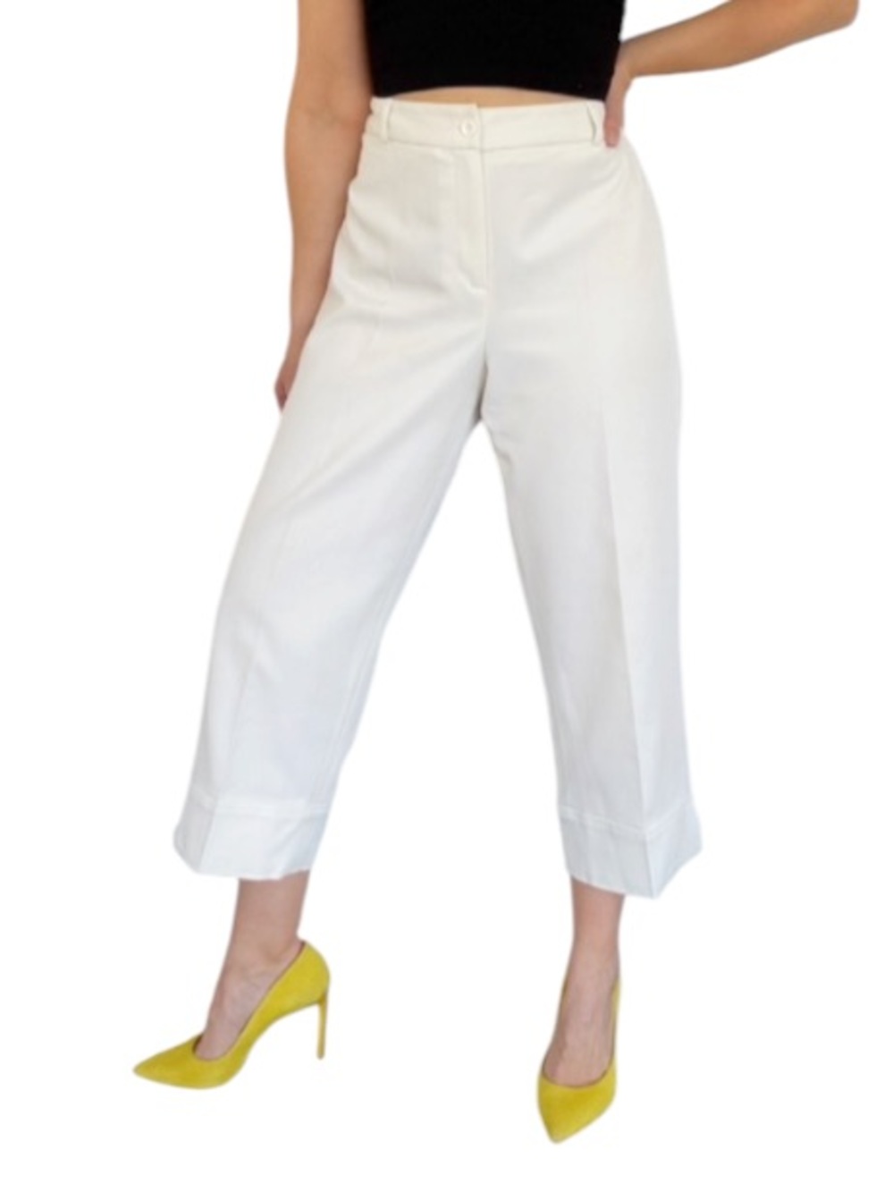Vintage harvé benard by benard holtzman petite white crop pants size 12P